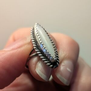 Elegant Sterling Silver Women's Ring Natural Stone